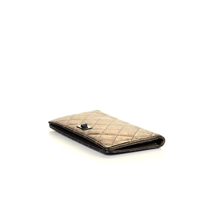 Chanel Metallic Aged Calfskin Quilted Reissue Yen Wallet Bronze 7 of 14