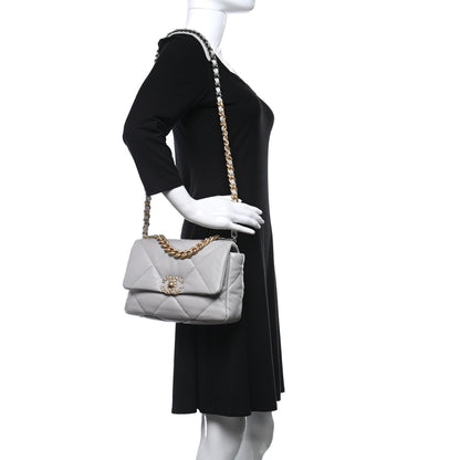 Chanel Lambskin Quilted Medium Chanel 19 Flap Grey 2 of 10