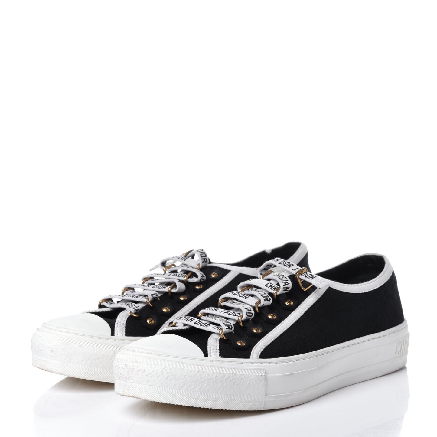 Canvas Walk'N'Dior Low Top Sneakers 38 Black