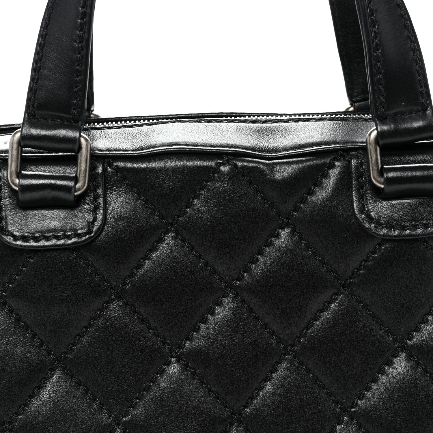 Chanel Calfskin Quilted Top Handle Bag Black 8 of 10