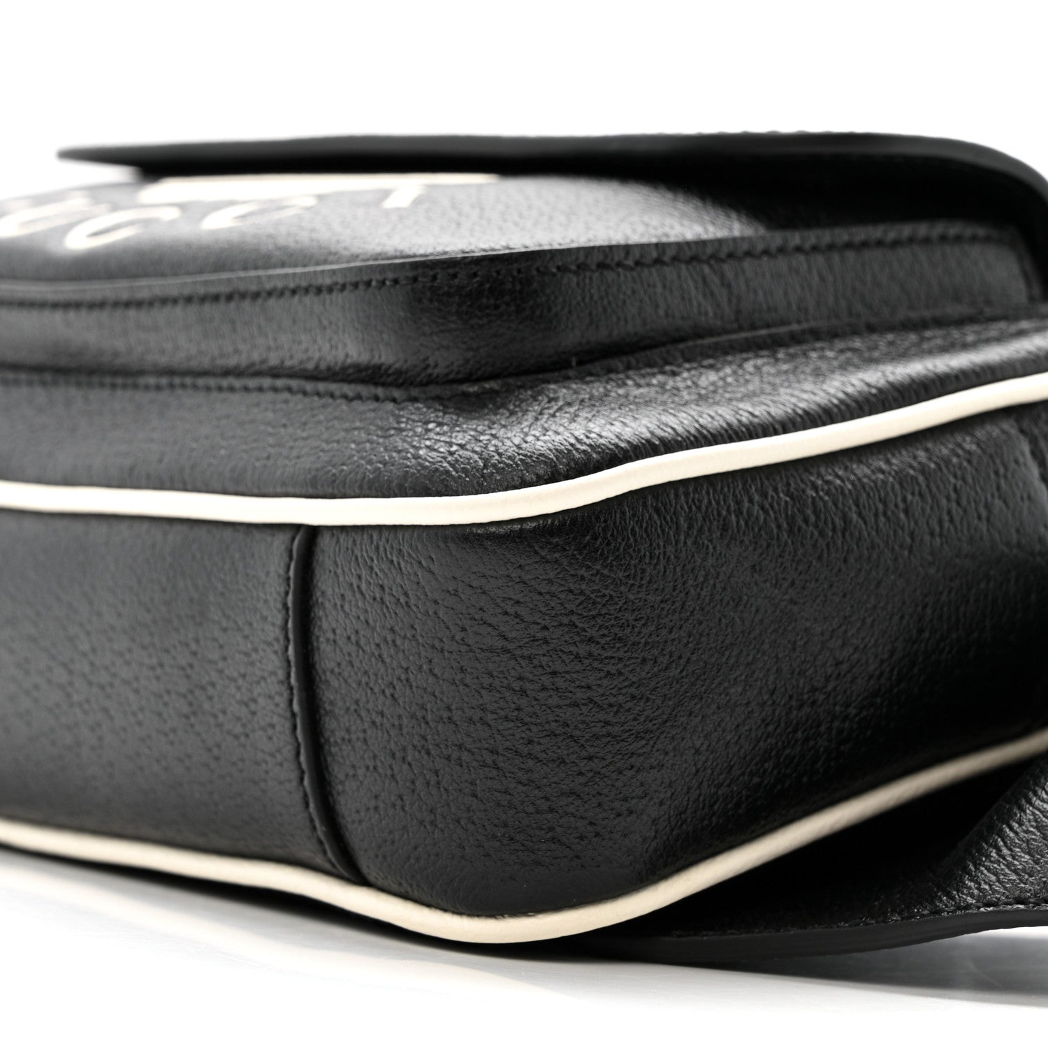 Gucci X ADIDAS Textured Dollar Calfskin Belt Bag Black 10 of 11