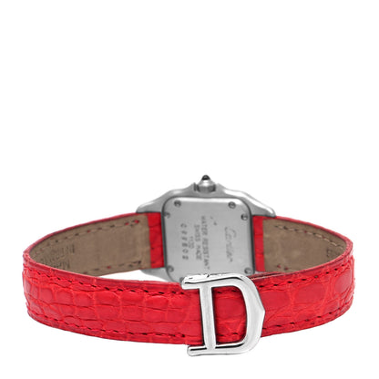 Cartier Stainless Steel 18K Yellow Gold Alligator 22mm Panthere Quartz Watch Red 3 of 4