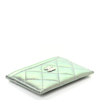 Chanel Iridescent Calfskin Quilted Card Holder Light Purple 4 of 8