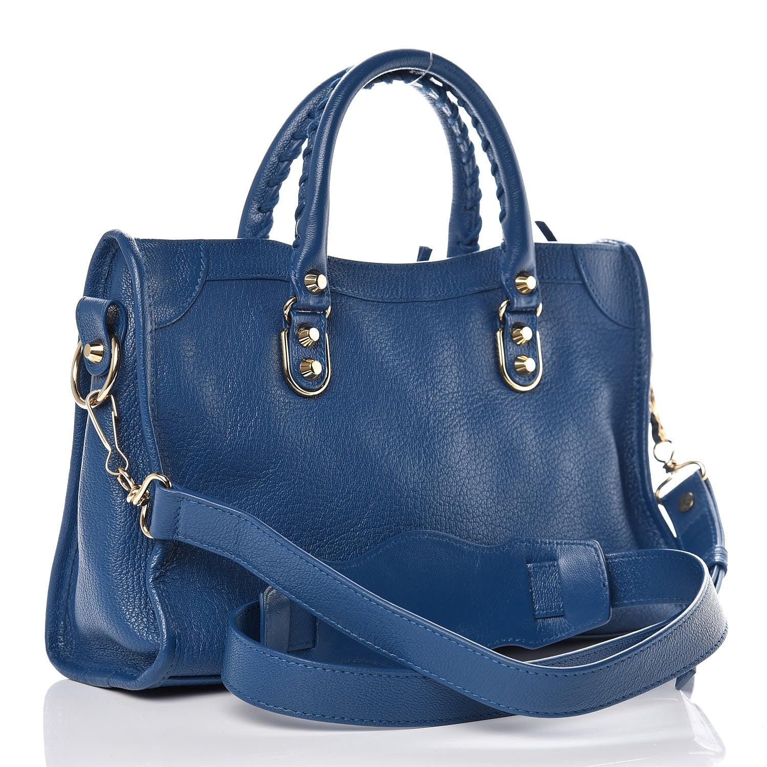 Balenciaga Shiny Goatskin Gold Metallic Edge Hardware S City Bleu Abysse 3 of 9