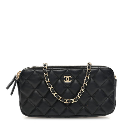 Chanel Lambskin Quilted Small Clutch With Chain Black 1 of 12