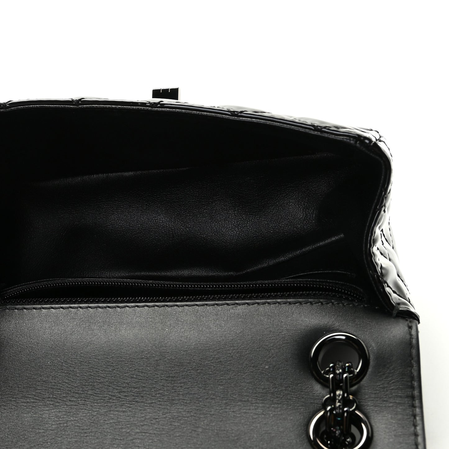 Patent Calfskin Quilted 2.55 Reissue Mini Flap So Black