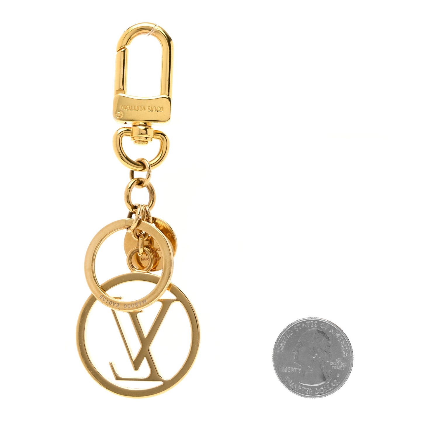 LV Circle Bag Charm Key Holder Gold
