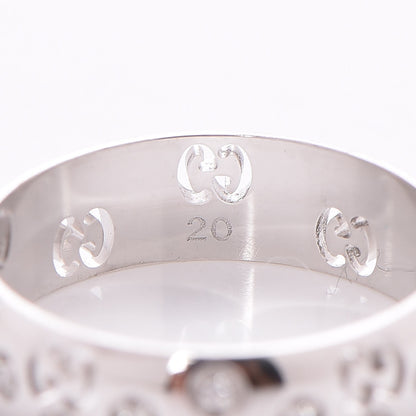 Gucci 18K White Gold Diamond 6mm Icon Band Ring 60 9 5 of 7