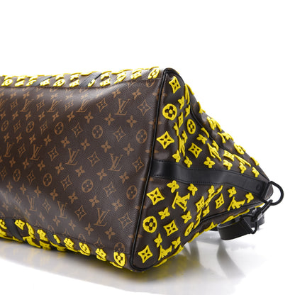 Louis Vuitton Monogram Tuffetage Keepall Triangle Bandouliere 50 Jaune 8 of 12