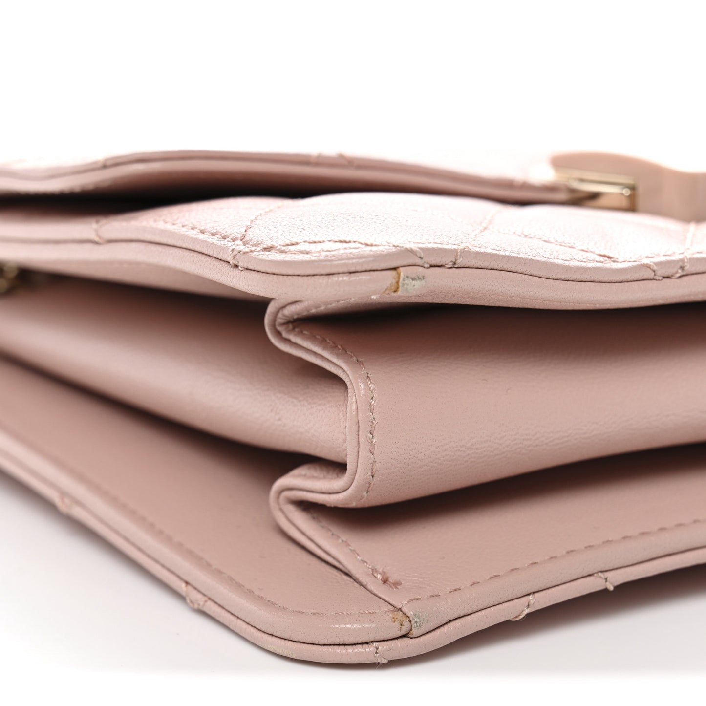 Sheepskin Quilted Beauty Lock Flap Pink