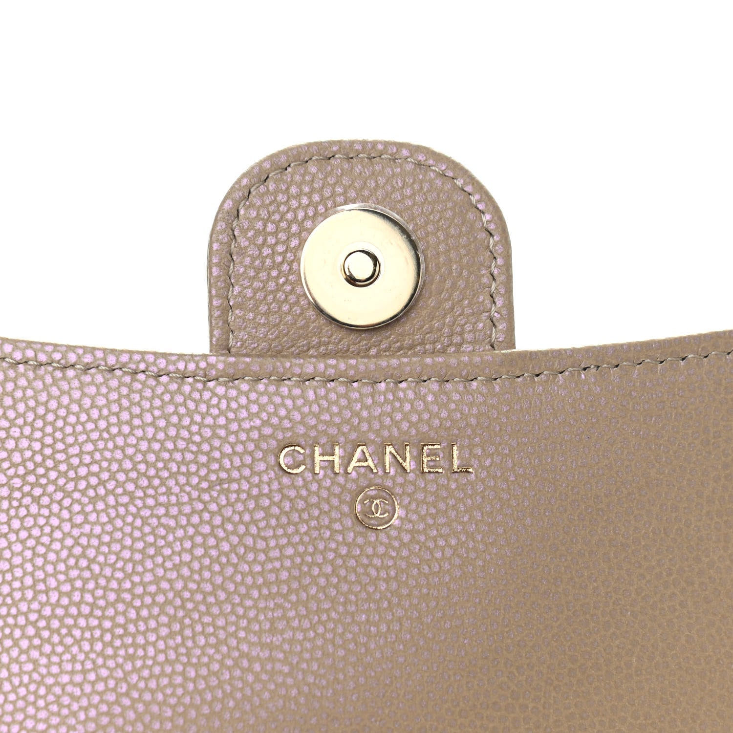 Chanel Iridescent Caviar Quilted Flap Phone Holder With Chain Beige 7 of 10