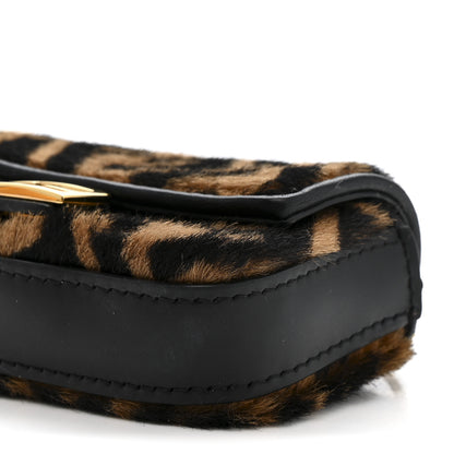 Fendi Sheared Sheepskin Vitello King FF Nano Baguette Charm Tobacco Moro Black 10 of 11
