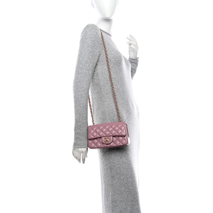 Chanel Lambskin Quilted Mini Rectangular Flap Light Purple 2 of 12