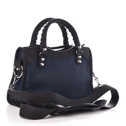 Balenciaga Mesh Arena Classic Silver Hardware Mini City Black Navy Orange 3 of 7