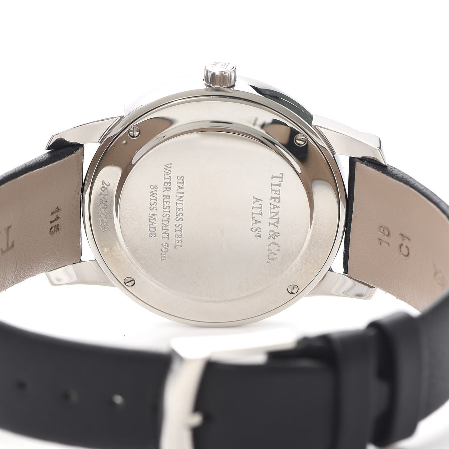 Stainless Steel Calfskin 37mm Atlas 2-Hand Quartz Watch