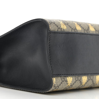 Gucci GG Supreme Monogram Bees Small Padlock Tote Beige Oro Black 9 of 13