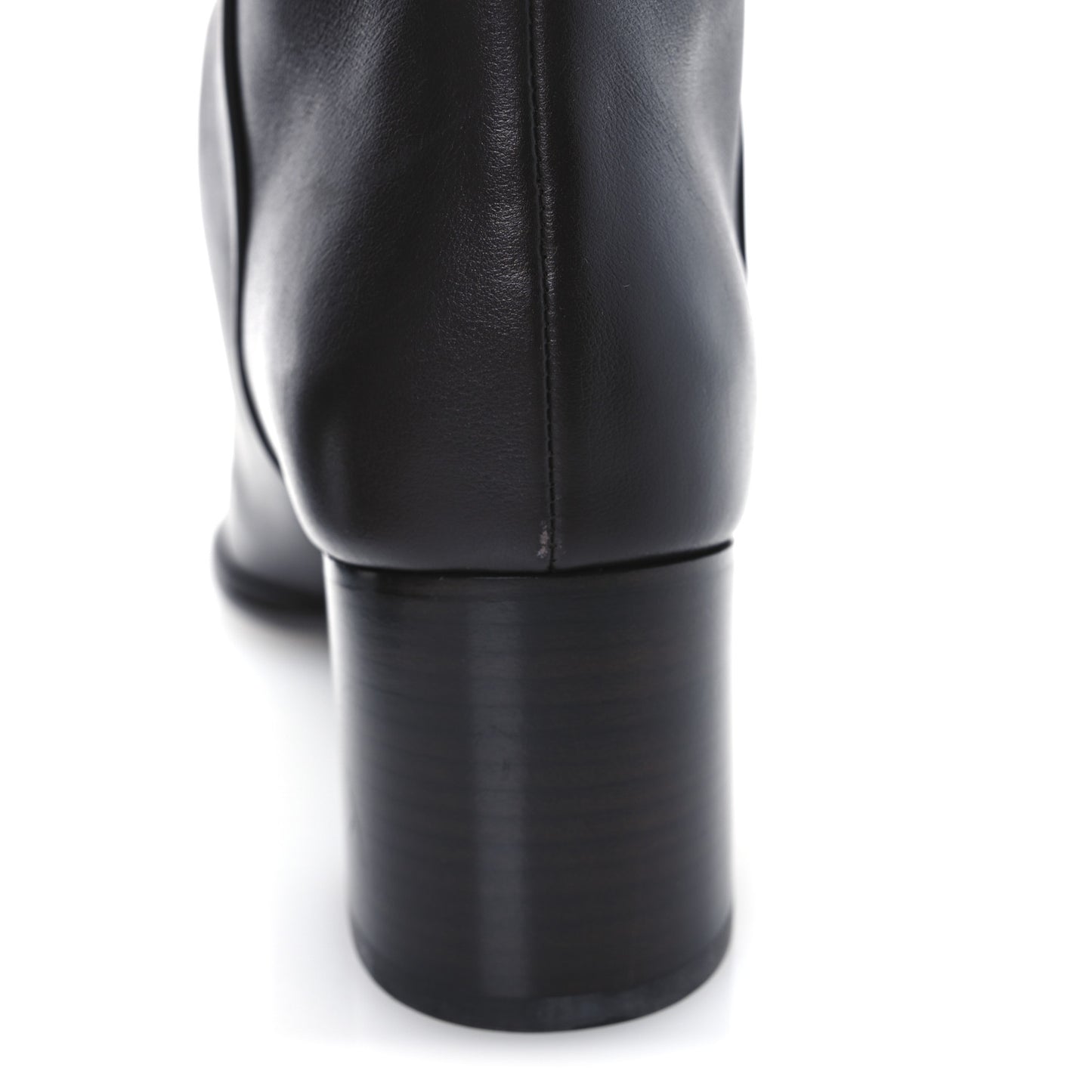 Calfskin CC High Boots 37.5 Dark Brown