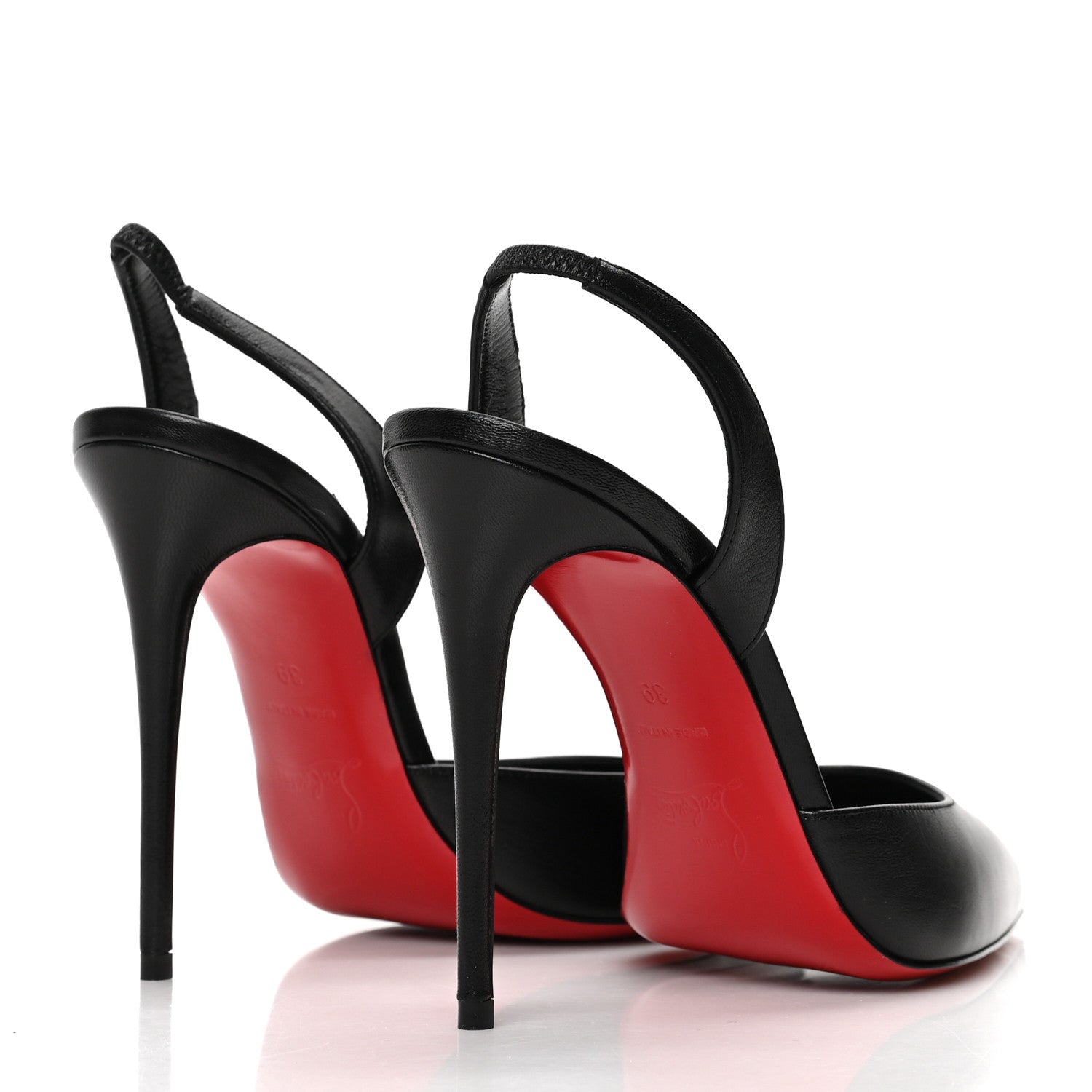 Christian Louboutin Calfskin O Kate Slingback 100 Pumps 39 Black 4 of 7