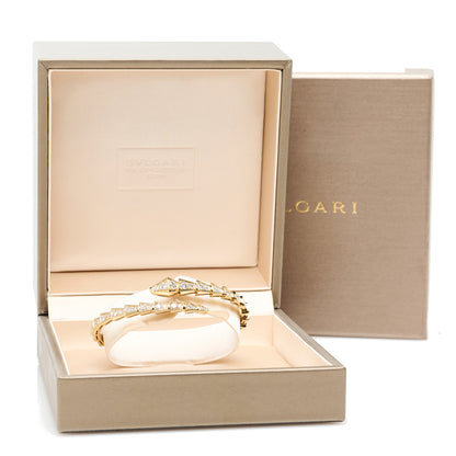 Bulgari 18K Yellow Gold Diamond Serpenti Viper Pave Bracelet M 4 of 4
