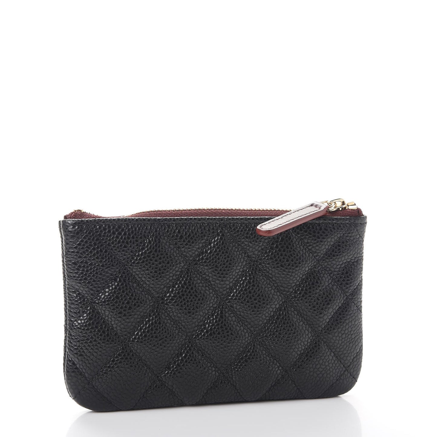 Caviar Quilted Small Cosmetic Case Black
