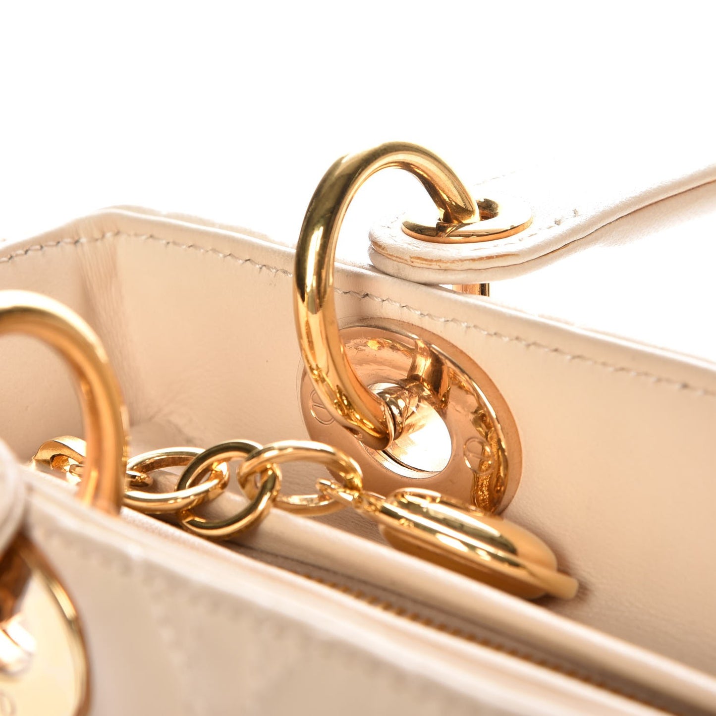 Lambskin Cannage Medium Lady Dior Light Beige