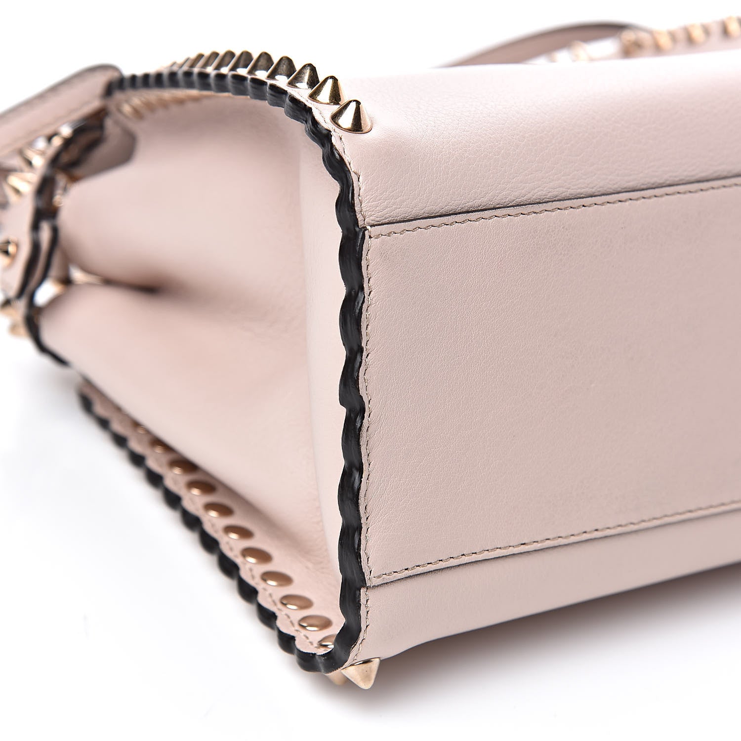 Fendi Vitello Seta Shiny Nappa Scalloped Studded Mini Peekaboo Iconic Satchel Soap 8 of 10