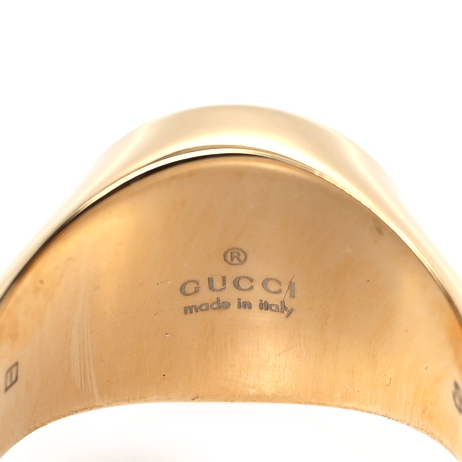 Gucci Metal Enamel Interlocking G Ring S 52 6 Gold Black 5 of 7