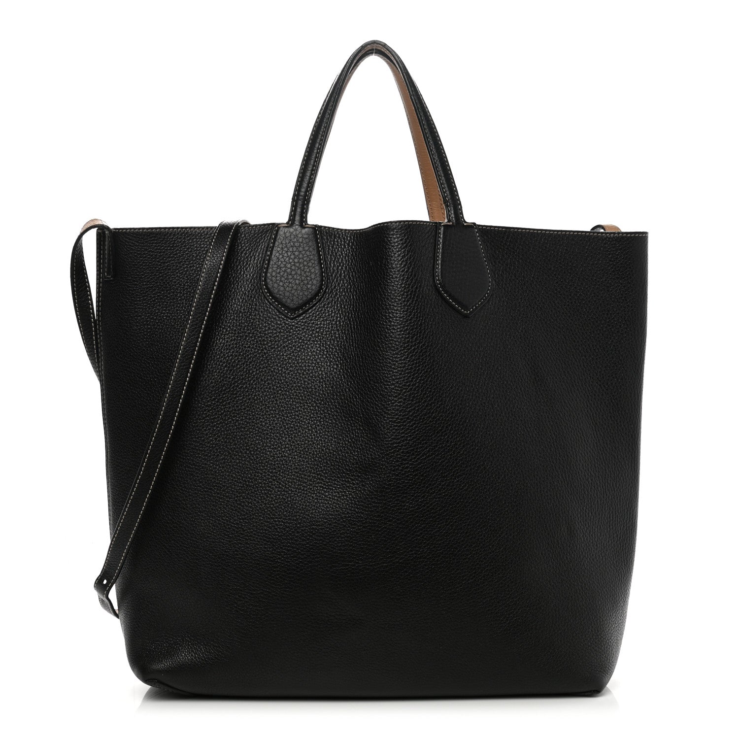 Gucci Cellarius Calfskin Bi-Color Medium Ramble Reversible Tote Black Camelia 3 of 21