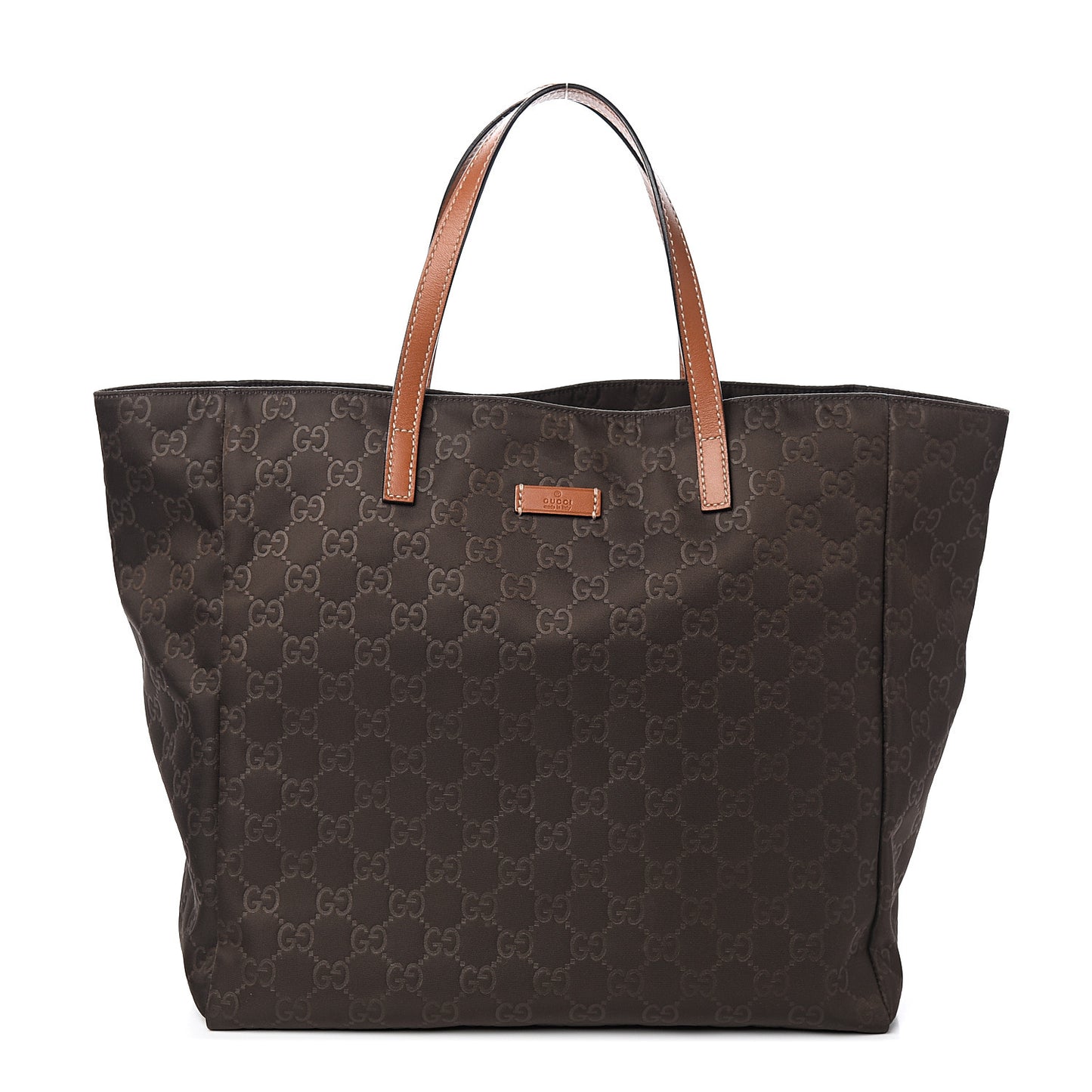 Nylon Monogram Medium Tote Brown