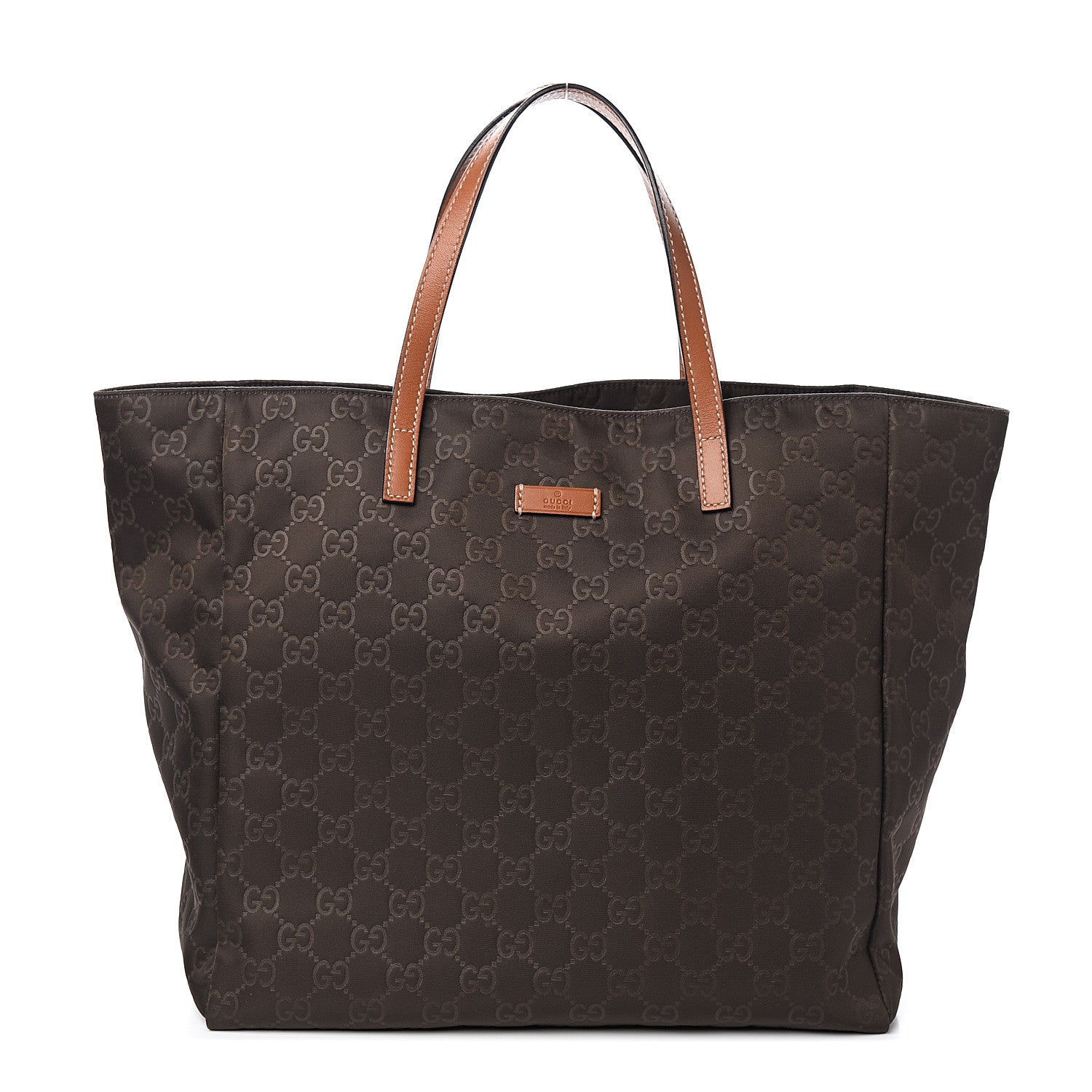 Gucci Nylon Monogram Medium Tote Brown 1 of 10