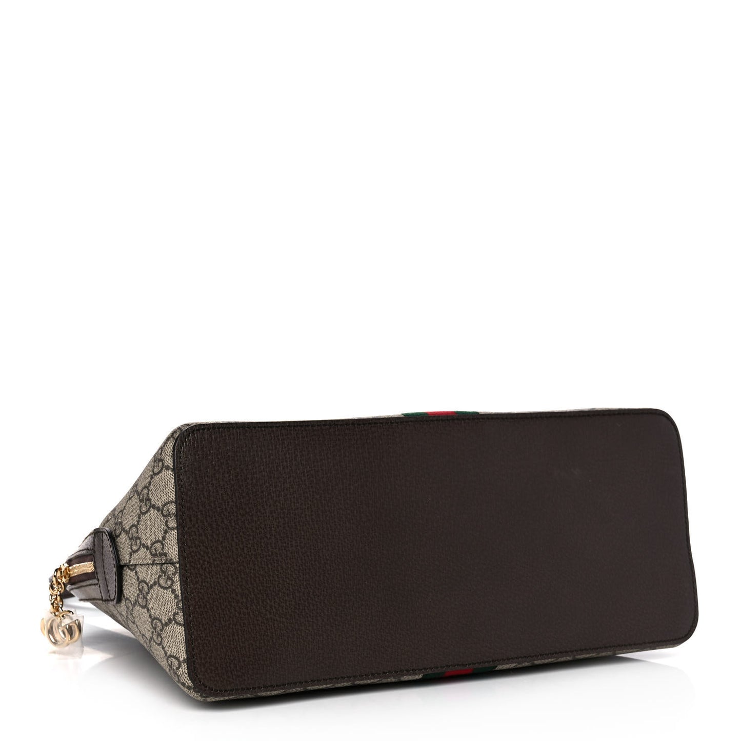 GG Supreme Monogram Web Medium Ophidia Top Handle Dome Bag Brown