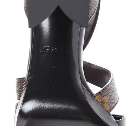 Louis Vuitton Calfskin Monogram Matchmake Cross Sandals 40 Black 6 of 11
