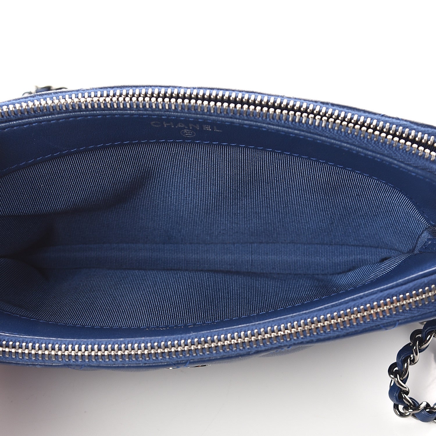 Chanel Lambskin Quilted Small Clutch With Chain Blue 4 of 8