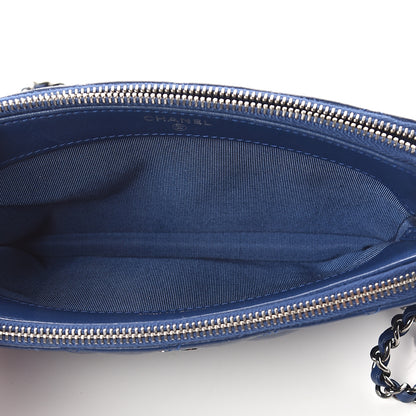 Chanel Lambskin Quilted Small Clutch With Chain Blue 4 of 8
