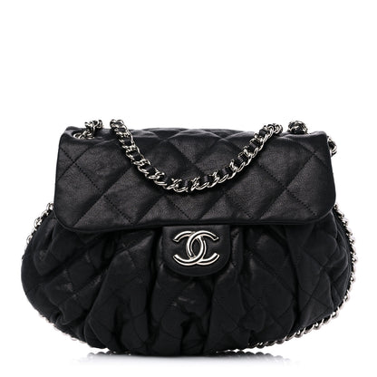 Chanel Washed Lambskin Quilted Medium Chain Around Messenger Black 1 of 10