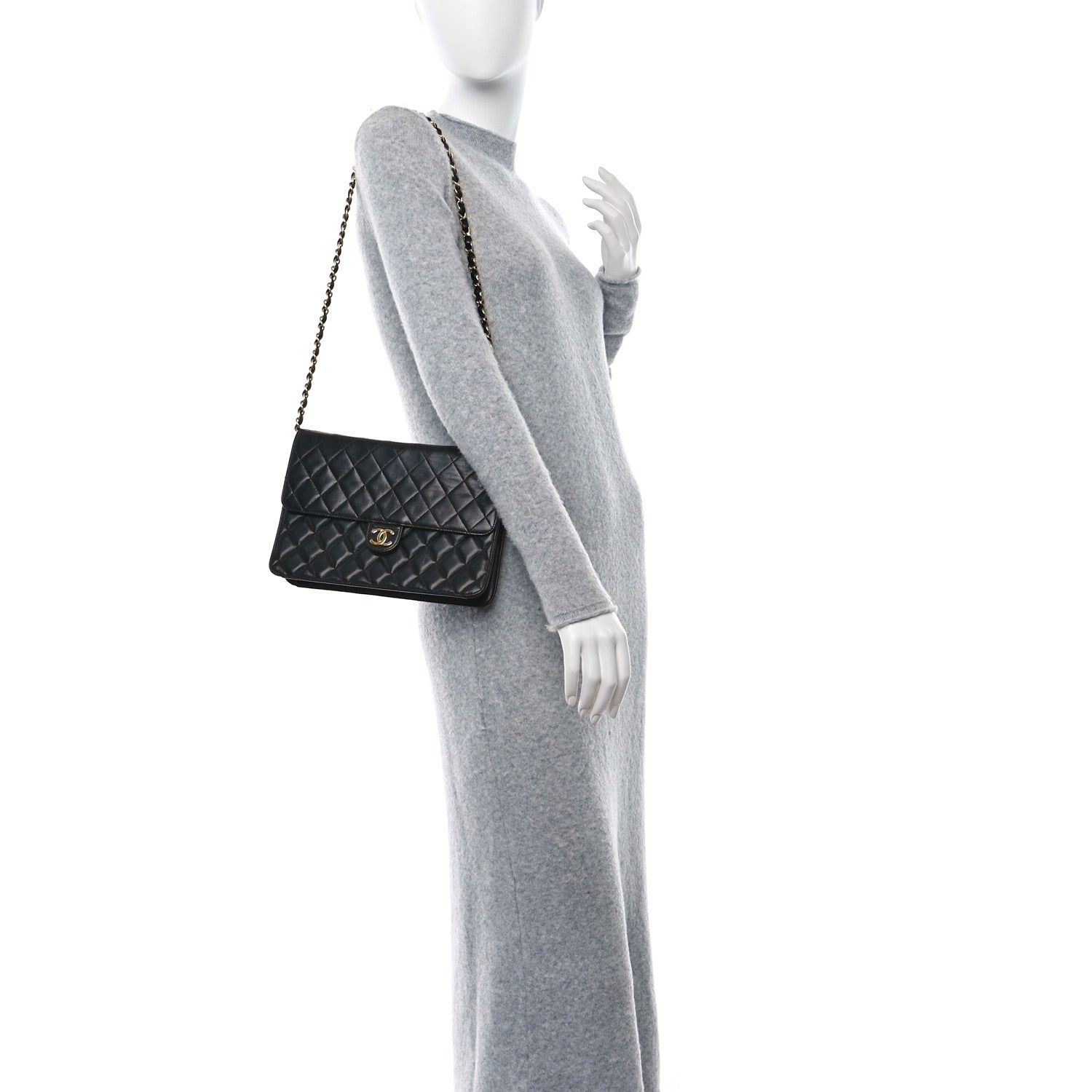 Chanel Lambskin Quilted Small Single Flap Black 2 of 9