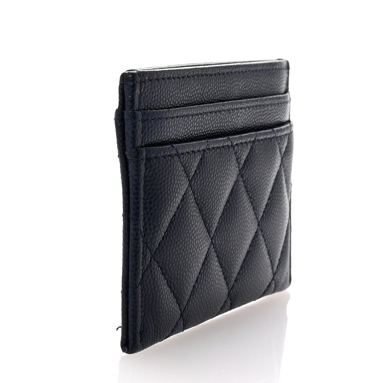 Chanel Caviar Quilted Crystal Card Holder Blue 3 of 8
