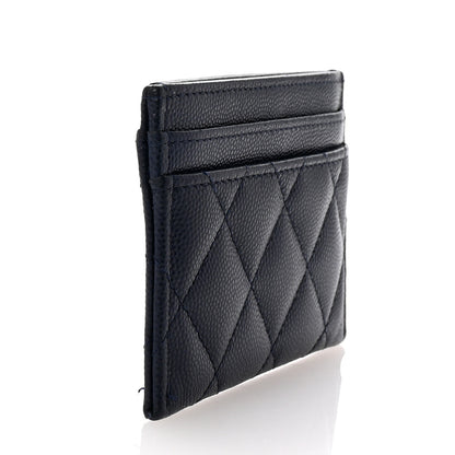 Chanel Caviar Quilted Crystal Card Holder Blue 3 of 8