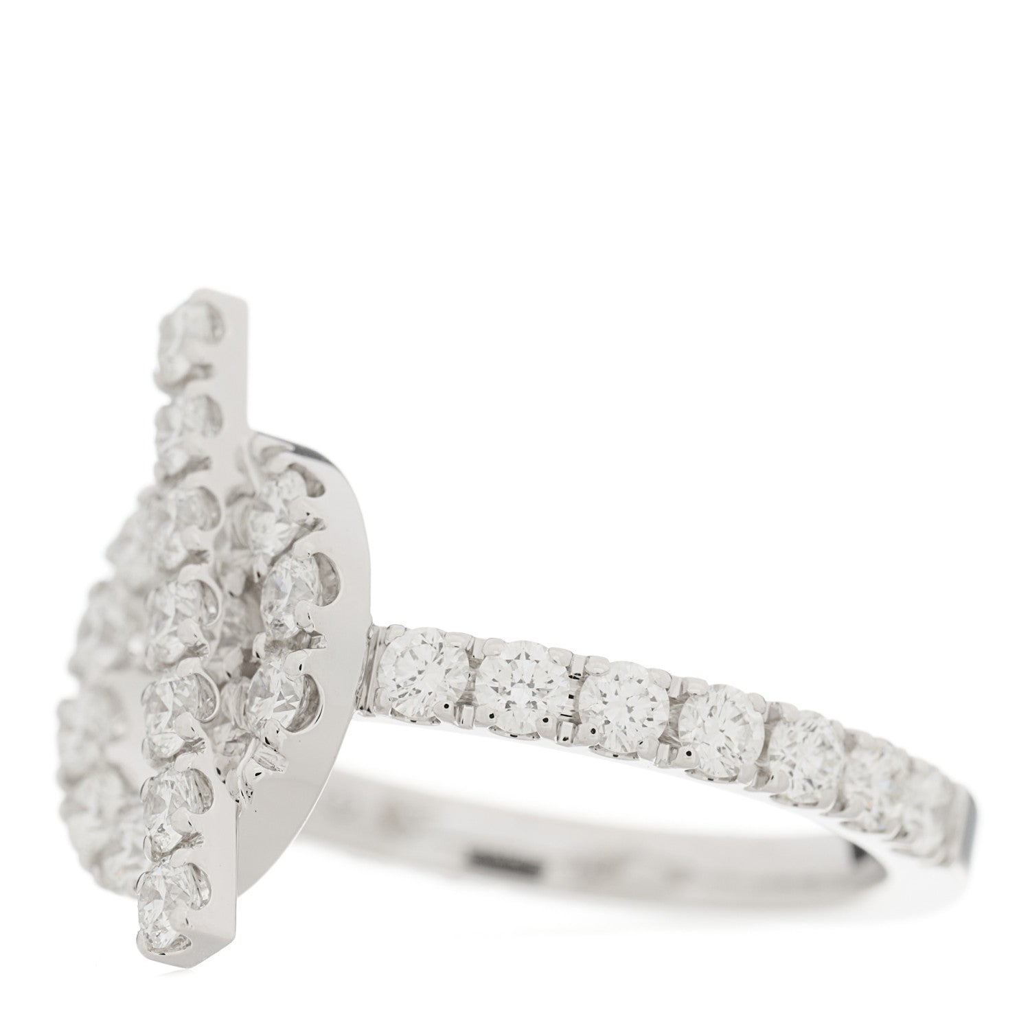 Hermes 18K White Gold Diamond Finesse Ring 49 5 3 of 7