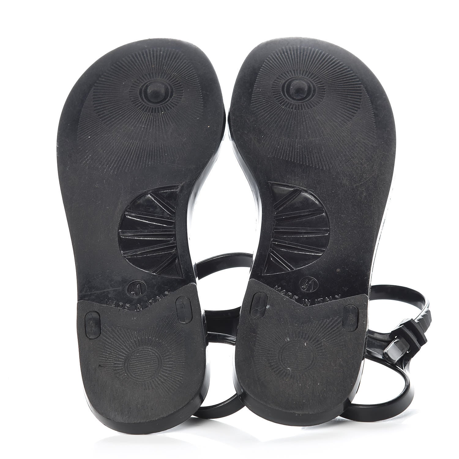 Chanel Jelly Pearl CC Thong Sandals 41 Black 7 of 9