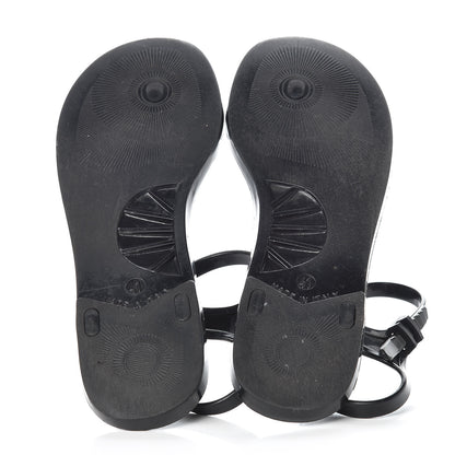 Chanel Jelly Pearl CC Thong Sandals 41 Black 7 of 9