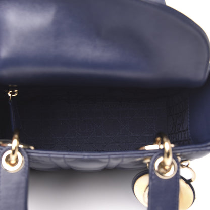 Christian Dior Lambskin Cannage Small Lucky Badges My Lady Dior Navy 5 of 11