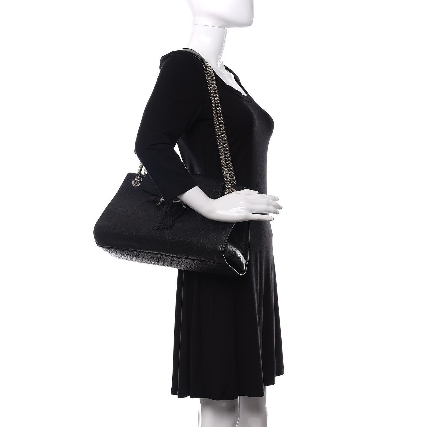 Guccissima Large Emily Chain Shoulder Bag Black