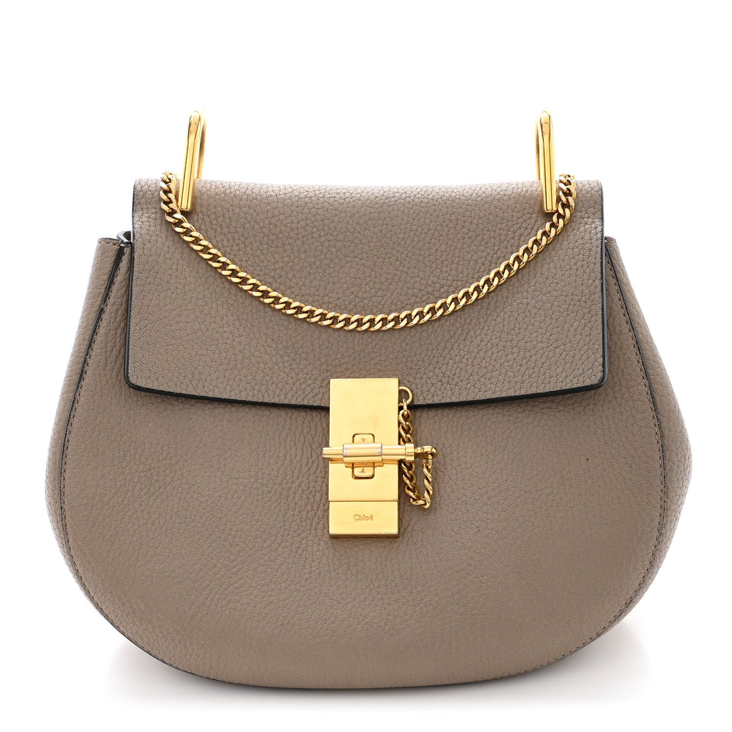 Grained Lambskin Drew Shoulder Bag Motty Grey
