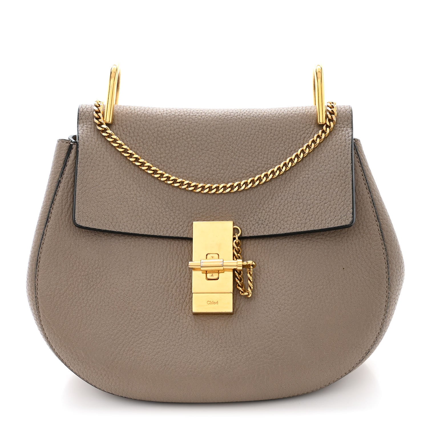 Chloe Grained Lambskin Drew Shoulder Bag Motty Grey 1 of 10