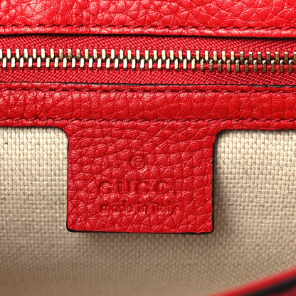 Gucci Pebbled Calfskin Medium Soho Flap Crossbody Vibrant Red 6 of 9