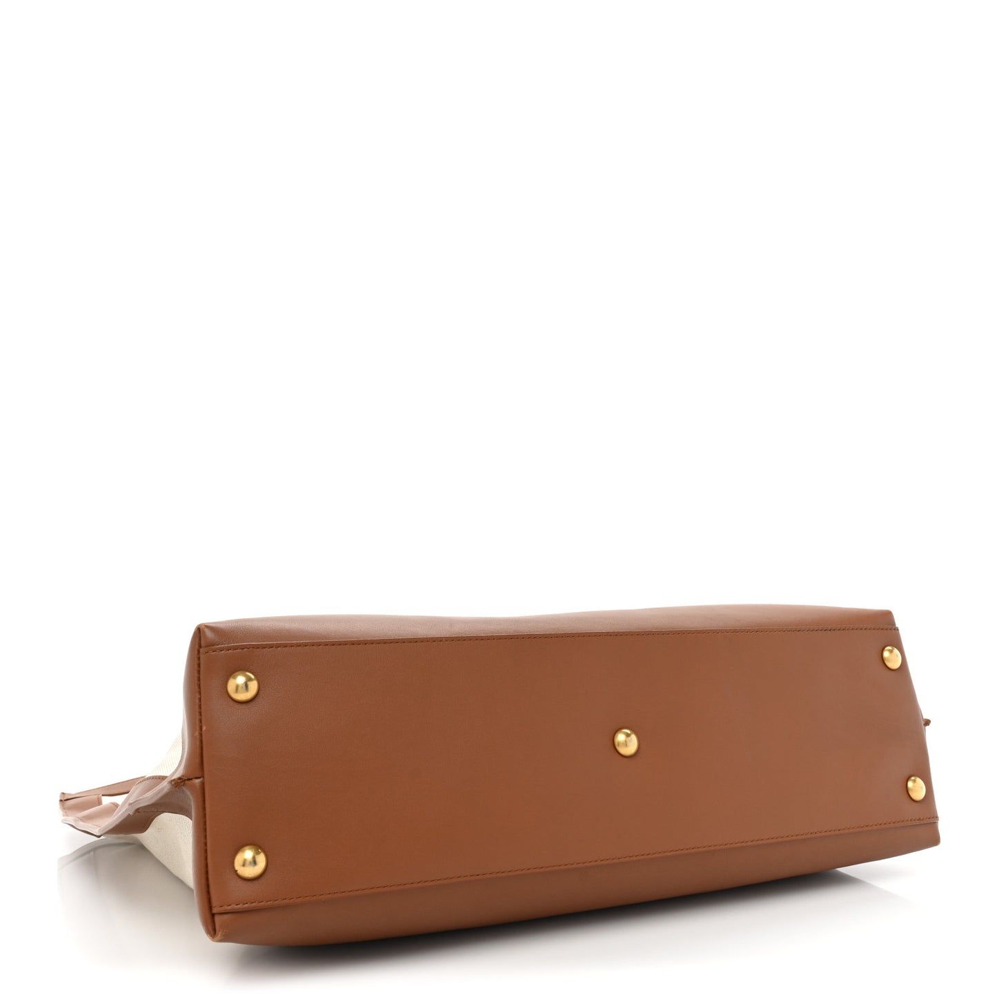 Calfskin Linen Two Tone Cabas Tote Beige