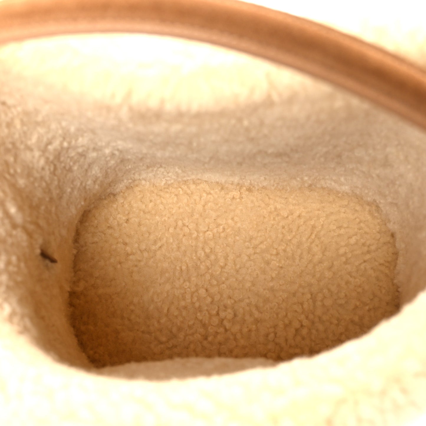 Suede Shearling Triomphe Medium Louise Bag Tabaco Cream