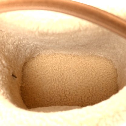 Celine Suede Shearling Triomphe Medium Louise Bag Tabaco Cream 6 of 13