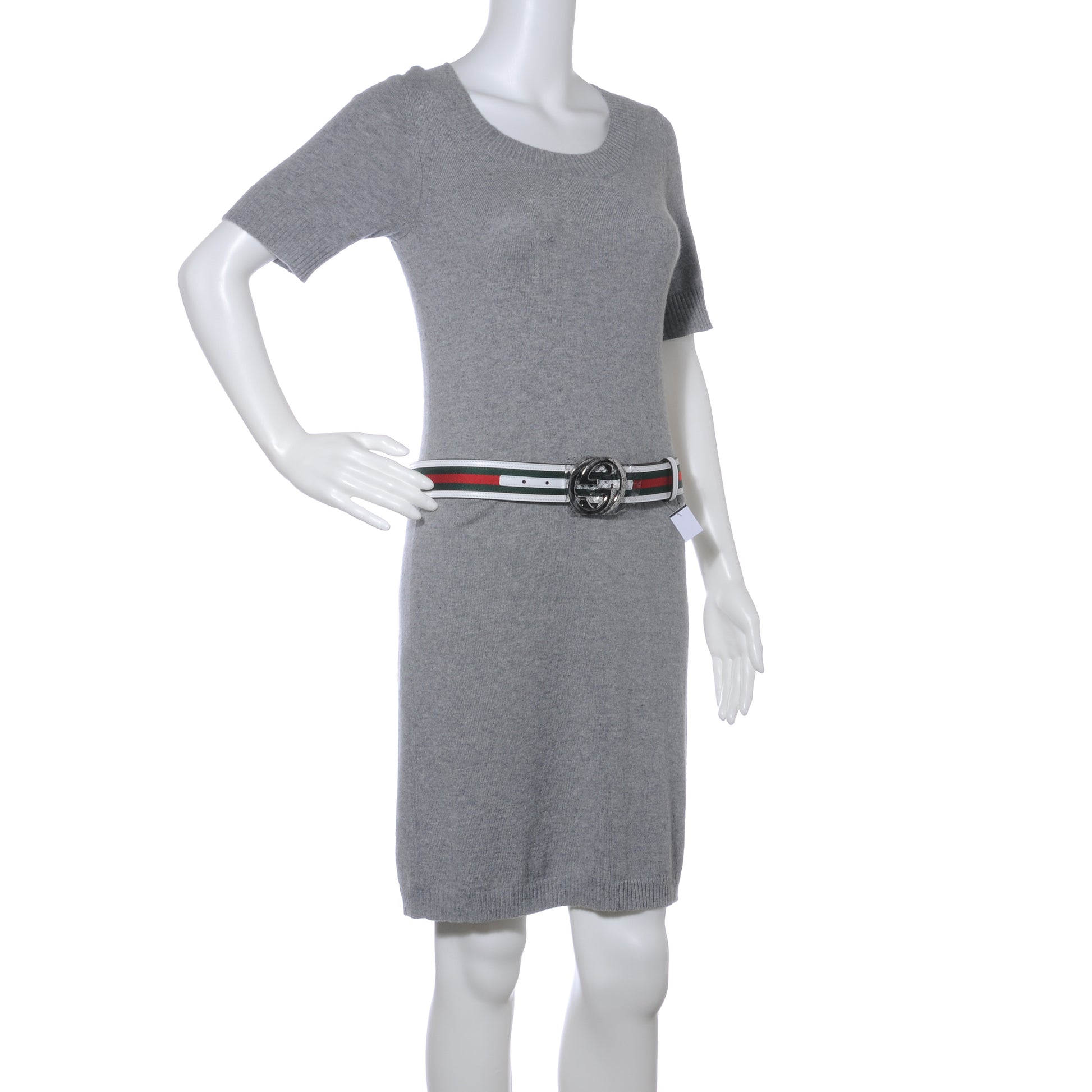 Gucci Leather Web GG Belt 85 34 White 2 of 6